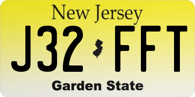 NJ license plate J32FFT
