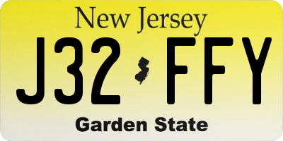 NJ license plate J32FFY