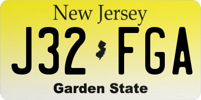 NJ license plate J32FGA