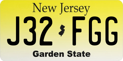 NJ license plate J32FGG