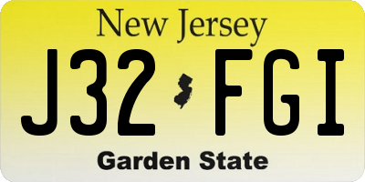 NJ license plate J32FGI