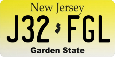 NJ license plate J32FGL