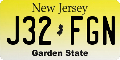 NJ license plate J32FGN