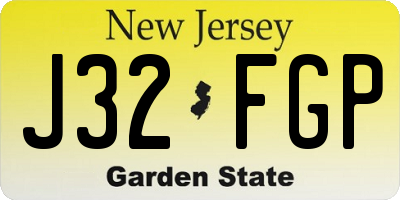 NJ license plate J32FGP