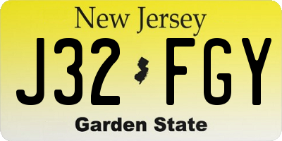 NJ license plate J32FGY