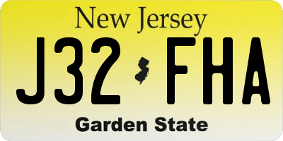 NJ license plate J32FHA