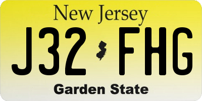 NJ license plate J32FHG