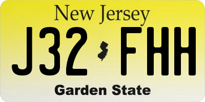 NJ license plate J32FHH