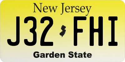 NJ license plate J32FHI