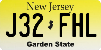NJ license plate J32FHL