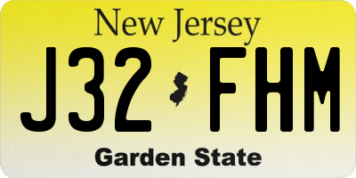 NJ license plate J32FHM