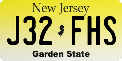 NJ license plate J32FHS