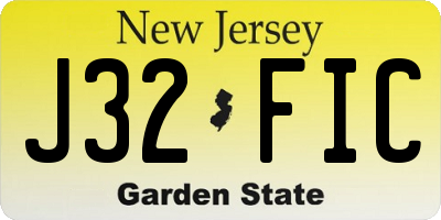 NJ license plate J32FIC