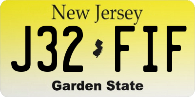 NJ license plate J32FIF
