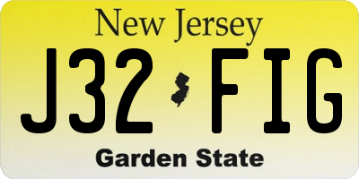 NJ license plate J32FIG