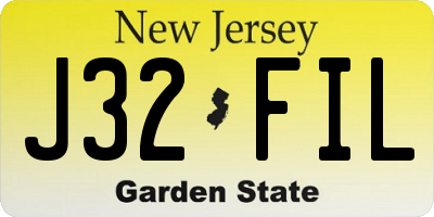 NJ license plate J32FIL