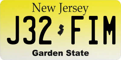 NJ license plate J32FIM