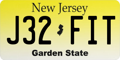 NJ license plate J32FIT
