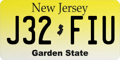 NJ license plate J32FIU