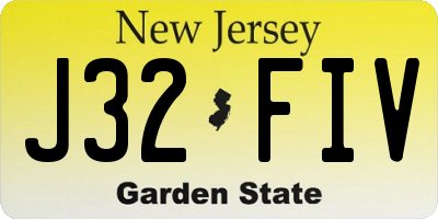 NJ license plate J32FIV