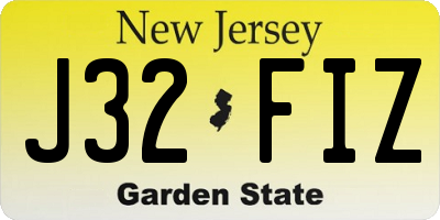 NJ license plate J32FIZ