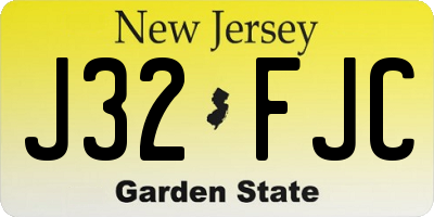 NJ license plate J32FJC