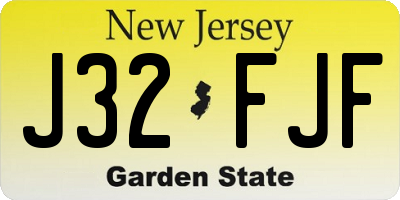 NJ license plate J32FJF
