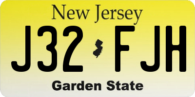 NJ license plate J32FJH