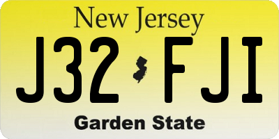 NJ license plate J32FJI