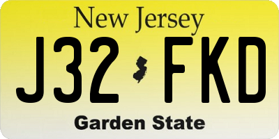 NJ license plate J32FKD