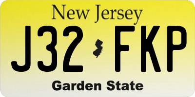 NJ license plate J32FKP