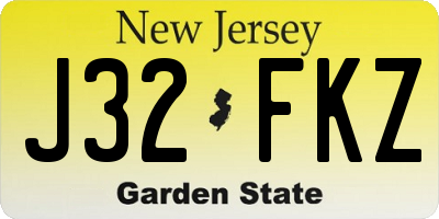 NJ license plate J32FKZ
