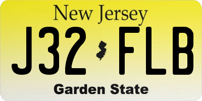NJ license plate J32FLB