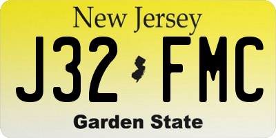 NJ license plate J32FMC