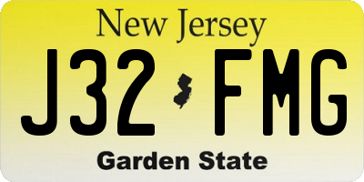 NJ license plate J32FMG
