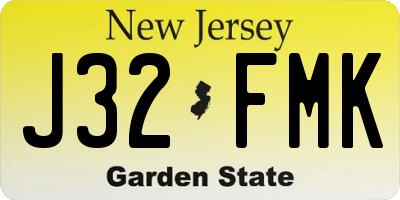 NJ license plate J32FMK