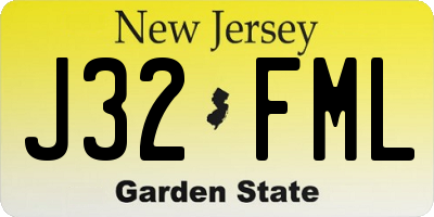 NJ license plate J32FML