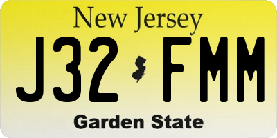 NJ license plate J32FMM