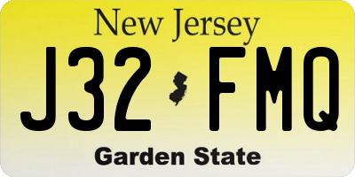 NJ license plate J32FMQ