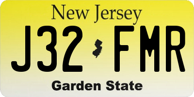 NJ license plate J32FMR