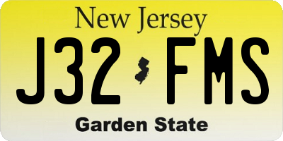 NJ license plate J32FMS