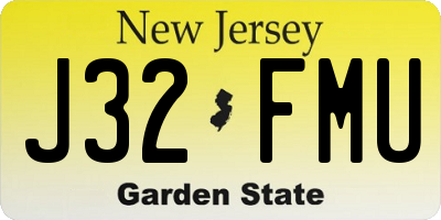 NJ license plate J32FMU