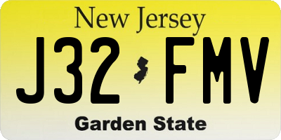 NJ license plate J32FMV
