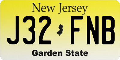 NJ license plate J32FNB