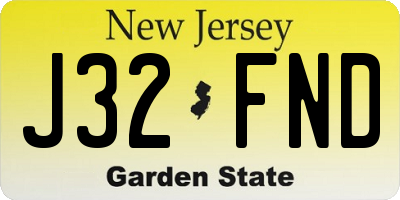 NJ license plate J32FND