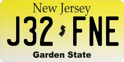 NJ license plate J32FNE