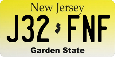 NJ license plate J32FNF