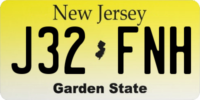 NJ license plate J32FNH
