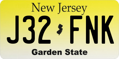 NJ license plate J32FNK