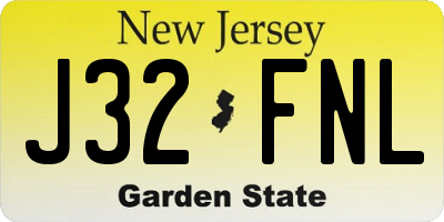 NJ license plate J32FNL